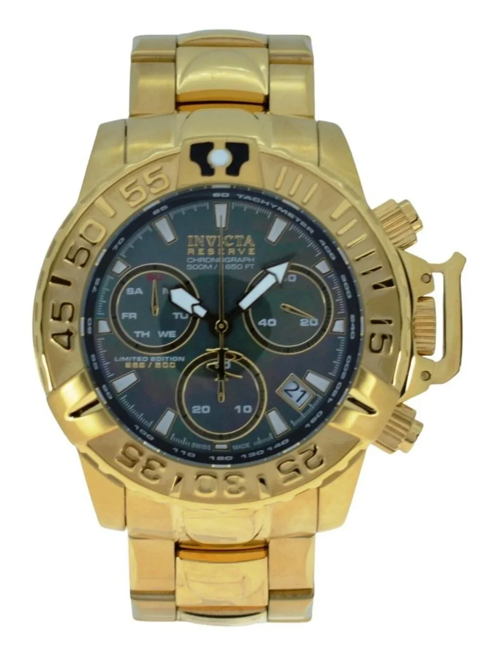 Men's 47mm Invicta Subaqua Noma II 500M LE MOP Dial Gold Tone Watch! Ref: 17501!